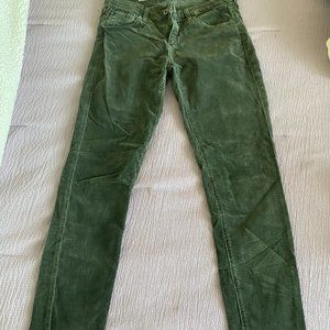 Adriano Goldschmied 27R Green Corduroy Pants